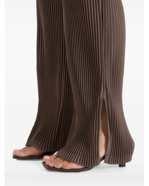 Manière De Voir Brown Lila Pleated Wide-Leg Trousers