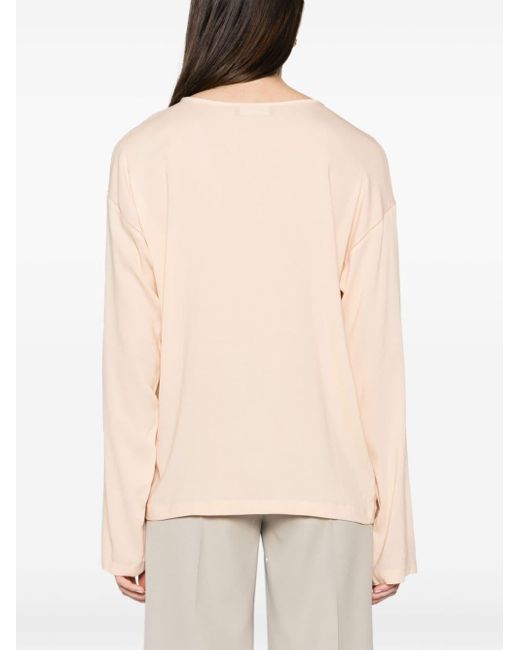 Fabiana Filippi Natural Long Sleeve Viscose Top