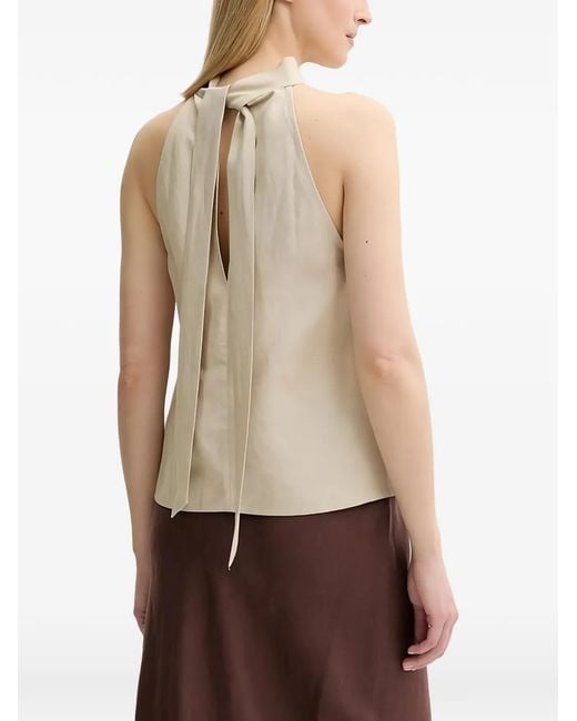 Samsøe & Samsøe White High-Neck Tie Top