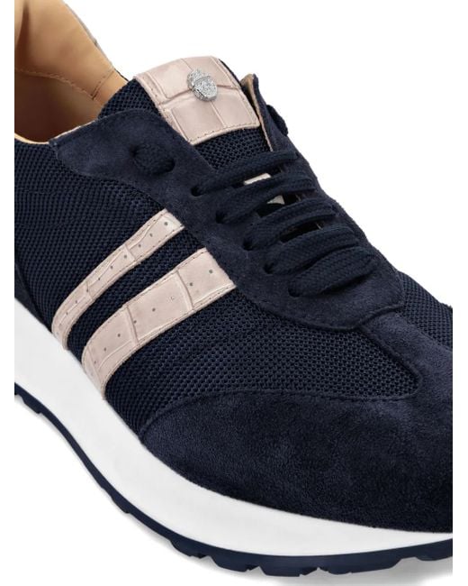 Billionaire Blue Panelled Sneakers for men