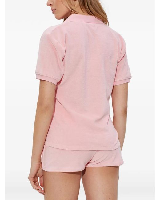 Camiseta Con Logo Bordado Hunza G de color Pink