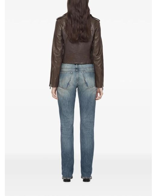 AllSaints Brown Errie Biker Jacket