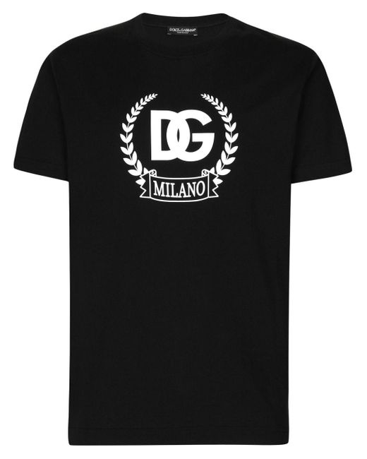 T-shirt con stampa di Dolce & Gabbana in Black da Uomo