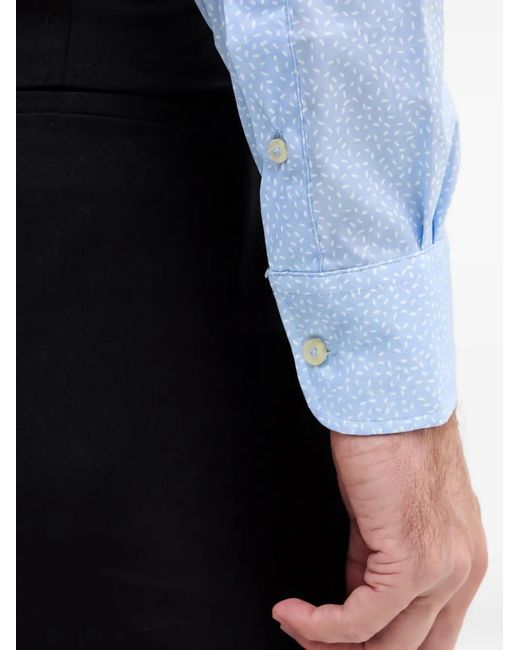 Benetton Blue Patterned Shirt for men