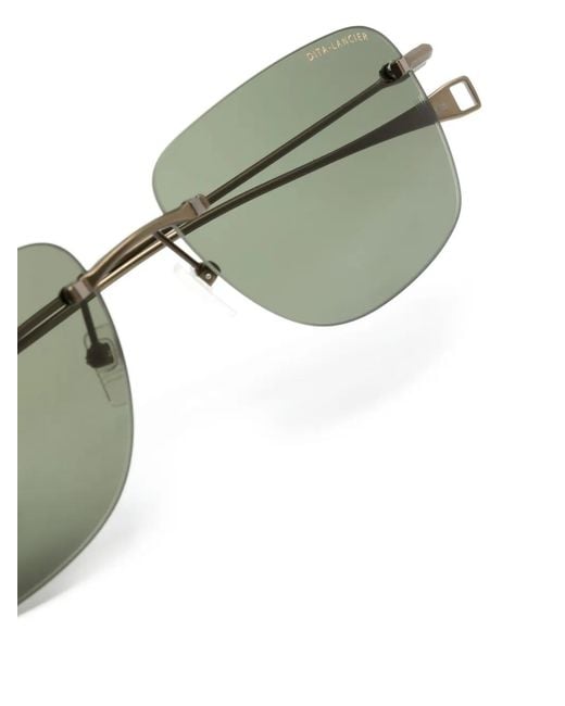 Dita Eyewear Green Rimless Square-Frame Sunglasses