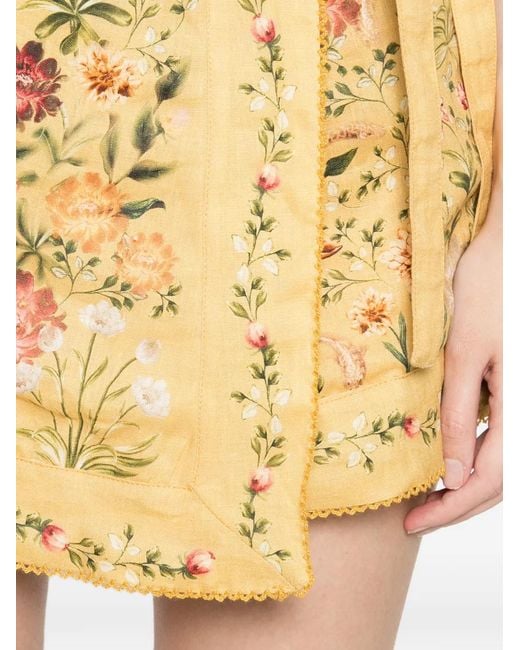 Agua Bendita Metallic Luna Paramo Floral Tie Skirt