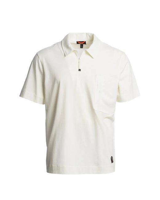 Parajumpers White Half-Zip Polo Shirt for men