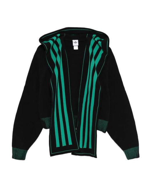 Adidas Green Striped Scarf Hoodie