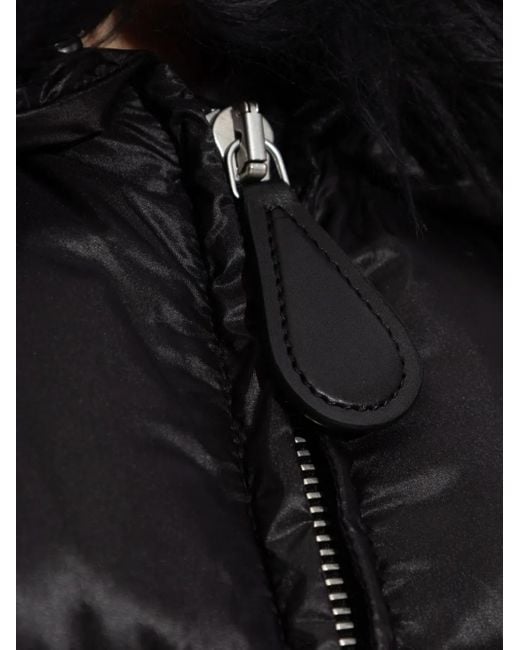 Jil Sander Black Quilted Faux-Fur-Collar Jacket