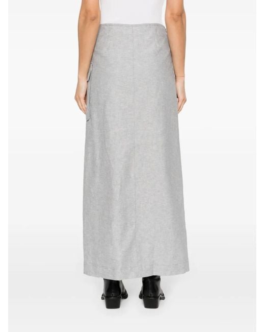 Remain Gray Front-Slit Maxi Skirt