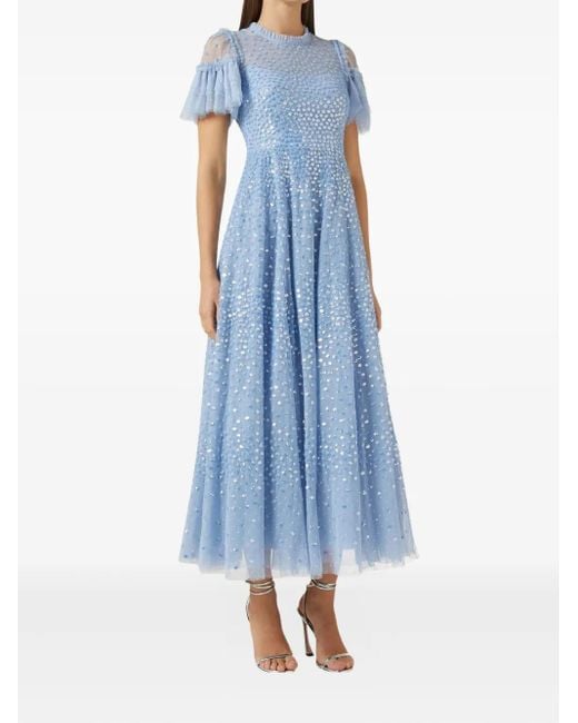 Needle & Thread Blue Scatter Dot Gown