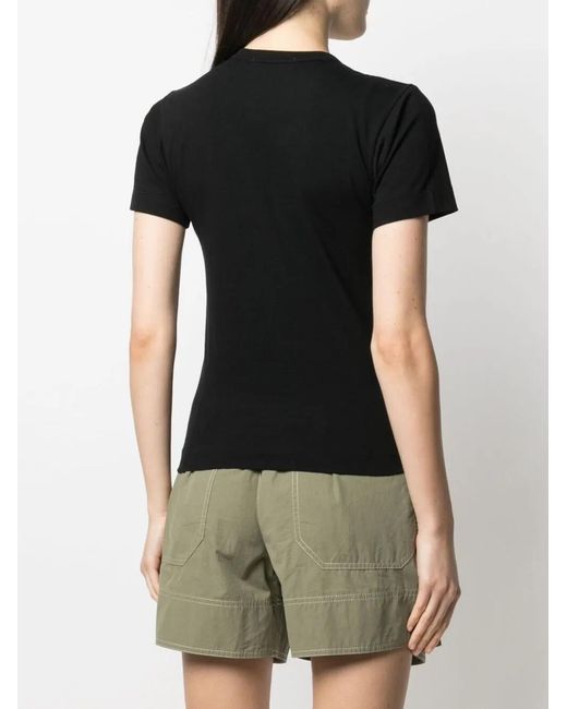 COMME DES GARÇONS PLAY Black Embroidered Heart T-Shirt