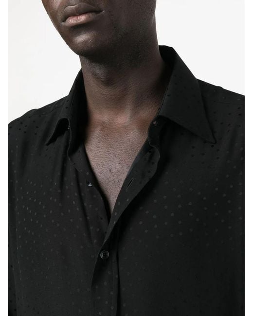 Tom Ford Blue Polka-Dot Long-Sleeve Shirt for men
