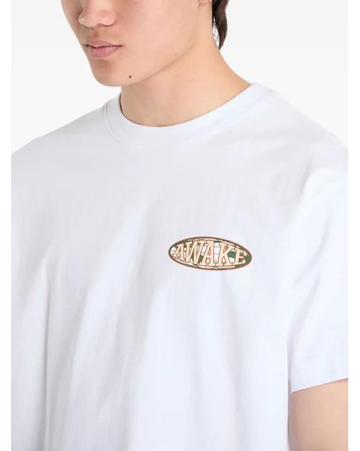AWAKE NY T-Shirt Mit Ovalem Logo in White für Herren