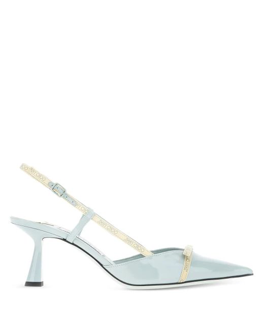 Jimmy Choo White 65Mm Camila Slingback Pointed-Toe Pumps