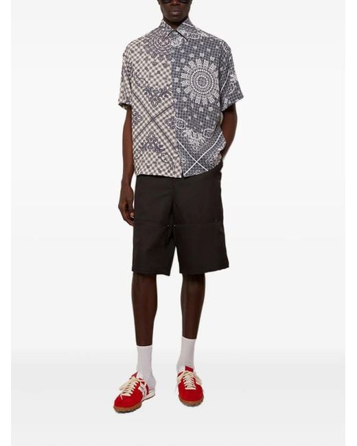 Rhude Bandana-Print Gingham-Pattern Shirt in Gray for Men | Lyst