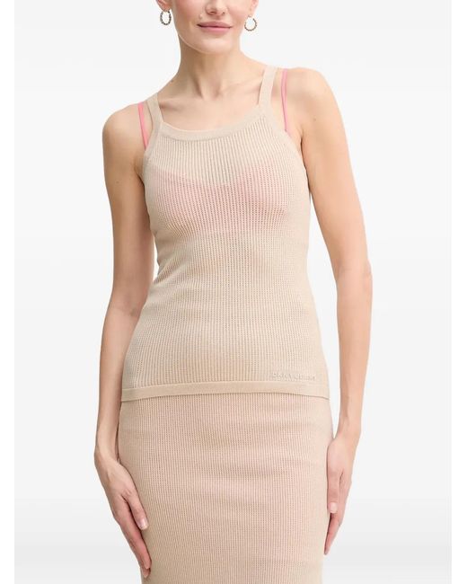 DKNY Natural Ribbed-Knit Sleeveless Top