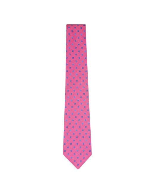 Kiton Pink Geometric-Pattern Tie for men