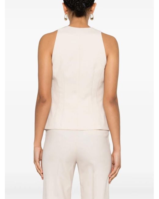 Philosophy Di Lorenzo Serafini White Sleeveless Sweetheart-Neck Top