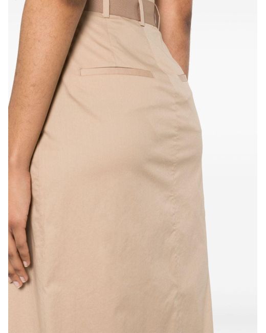 Peserico Natural Bead-detail Twill Skirt