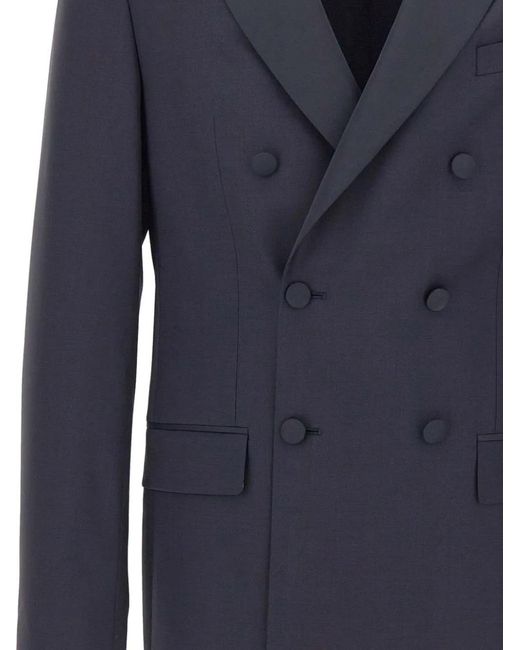 DIGEL Blue Ragg Double-Breasted Blazer for men