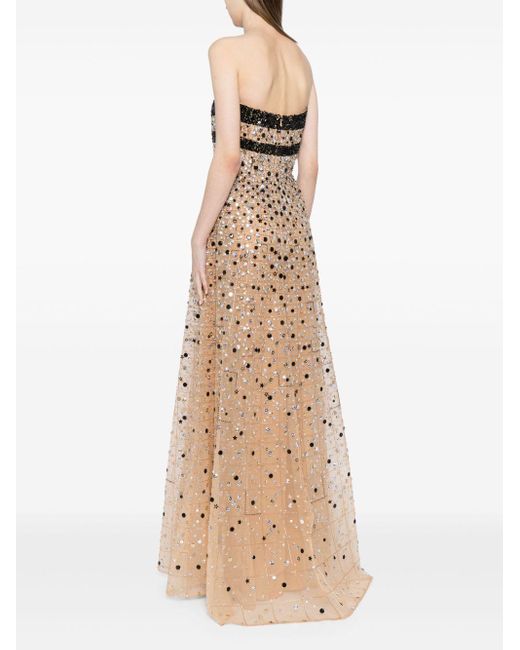 chinese dress ladies Bead Embroidered Long Dress  ELIE SAAB