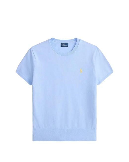 POLO RALPH LAUREN - Polo Ralph Lauren  レディース　ショートスリーブ セーター Polo Ralph Lauren レディース ブルー ショートスリーブセーター【公式