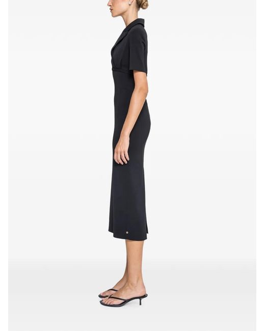 Nissa Blue Fitted Midi Dress