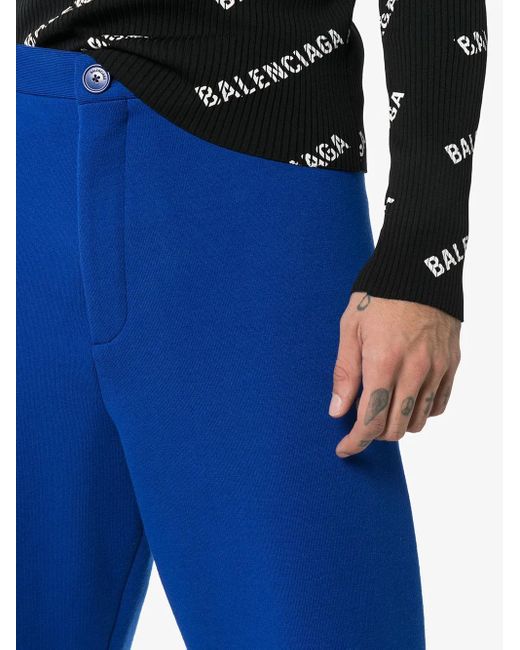 Pantalon De Jogging À Détails De Sous-Pieds Balenciaga pour homme en coloris Blue