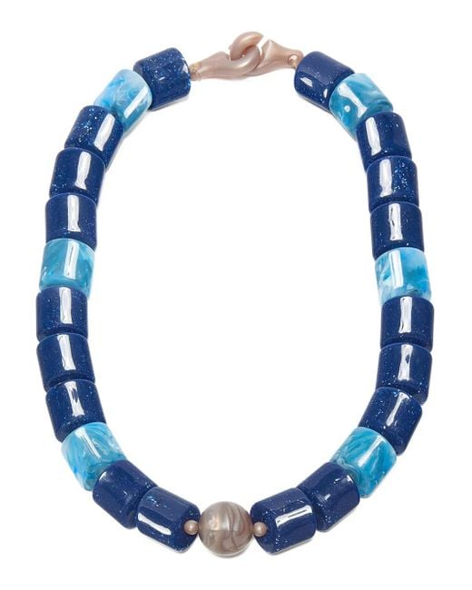 Collana Con Perline di Maliparmi in Blue