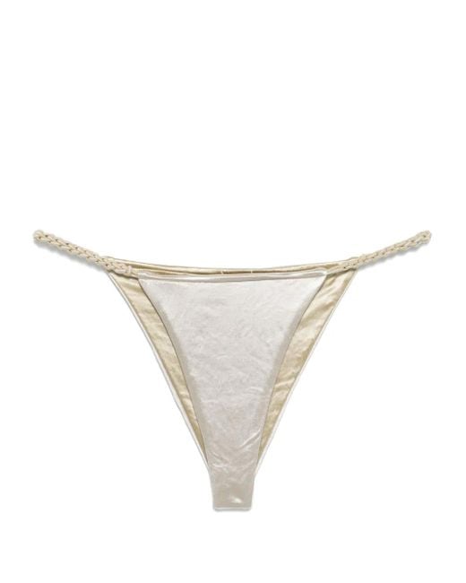 Isa Boulder White Full-Chain Bikini Bottoms