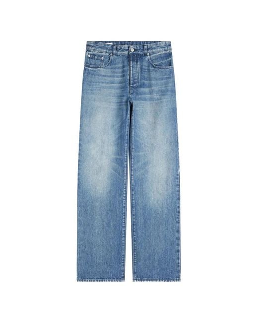 Dries Van Noten Blue Loose Denim Pants for men