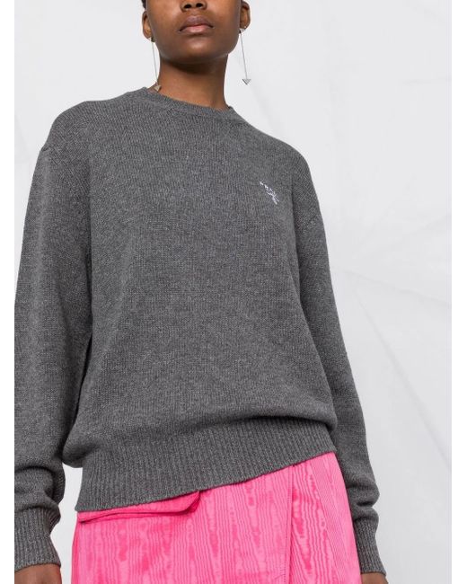 Prada Gray Chest Logo Jumper