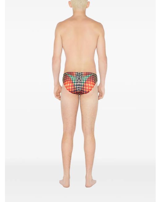 Jean Paul Gaultier Orange Dots-Print Swim Brief for men