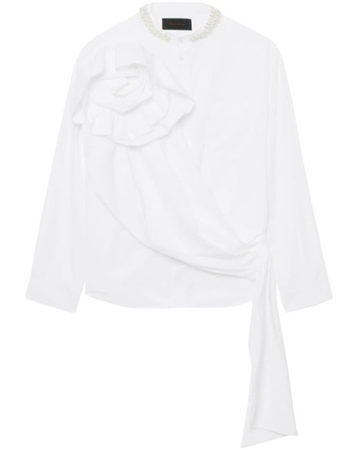 Simone Rocha White Floral-appliquéd Cotton Shirt for men