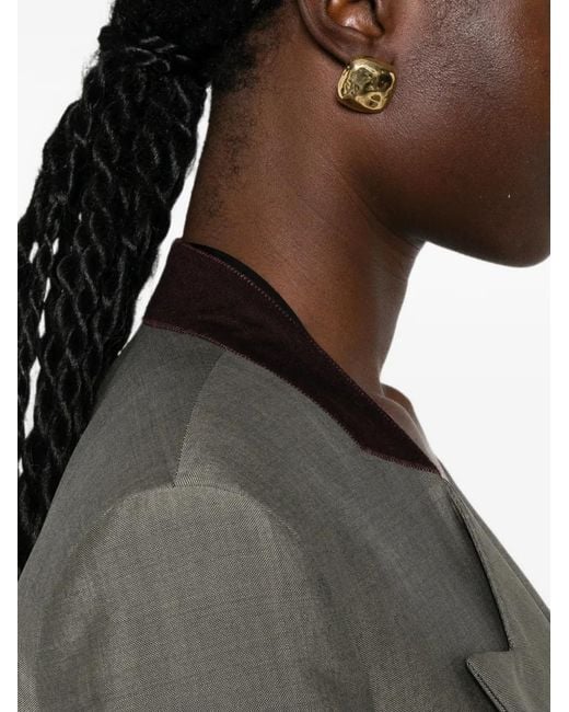 Victoria Beckham Gray Blazer Beatrice À Boutonnière Croisée