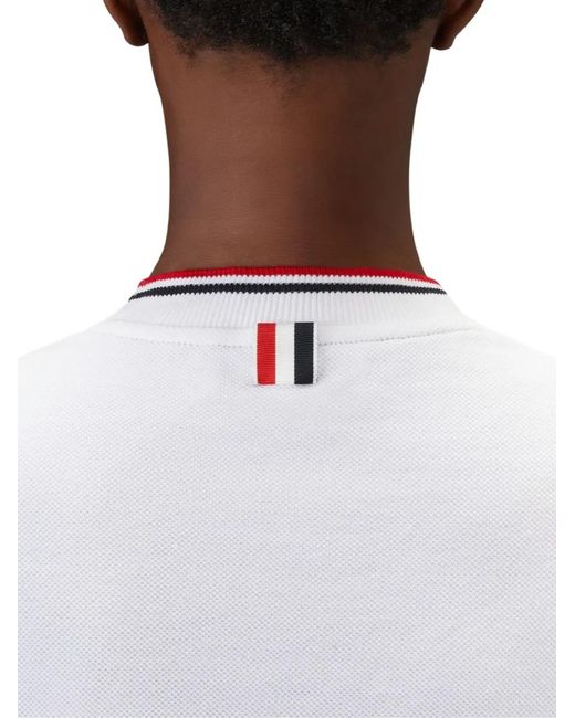 Thom Browne White T-Shirt Rwb Tipping