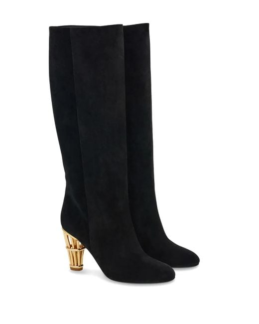 Ferragamo Black Cage Heel Boot .5