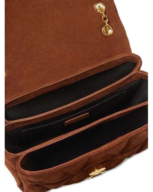 Versace Brown Quilted Chain Cross Body Bag