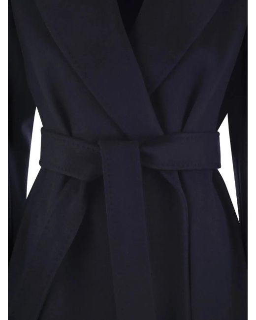 Max Mara Black Belted Wrap Coat