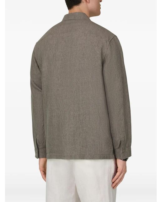 Boggi Gray Flap-Pocket Shirt Jacket for men