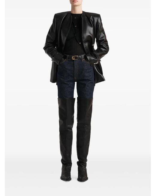 Khaite Black Long Sleeve Polo Top