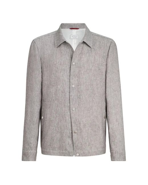 Brunello Cucinelli Gray Linen Jacket For for men