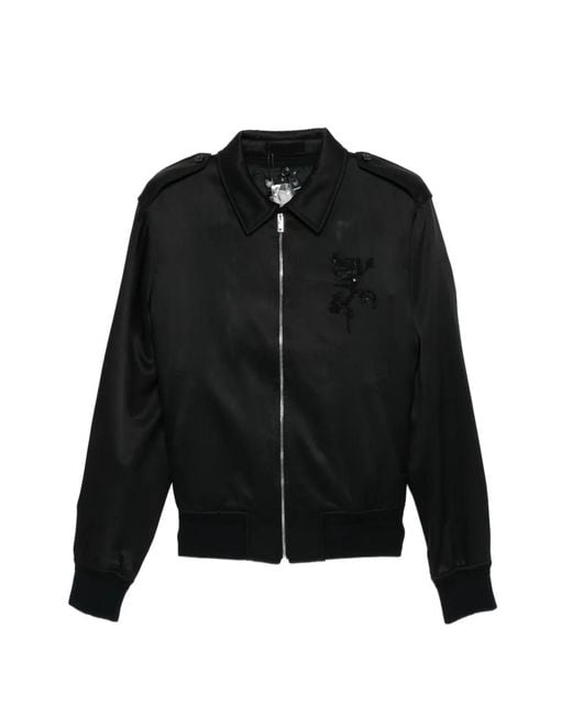 McQueen Black Zip Embellished Jacket for men