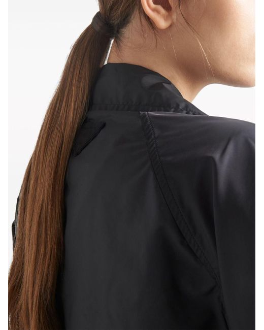Manteau Re-Nylon à patch logo Prada en coloris Black