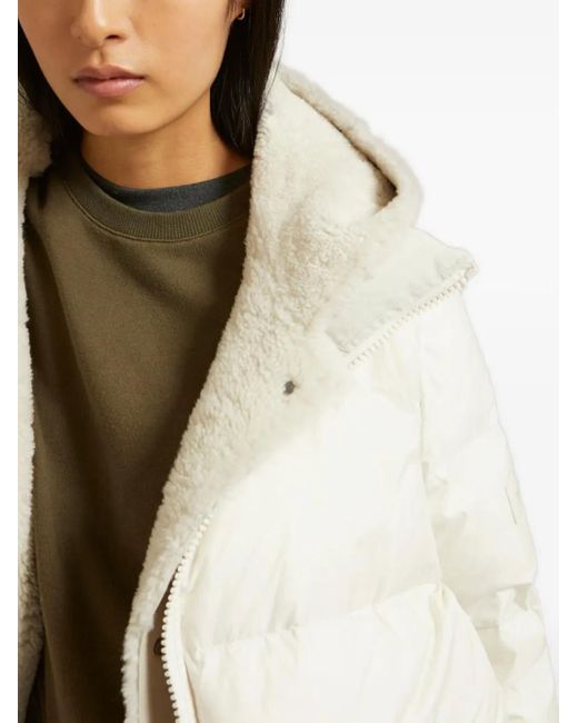 Yves Salomon Natural Hooded Flap-Pocket Coat