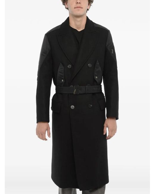 Neil Barrett Black Belted Hybrid Trench Coat for men