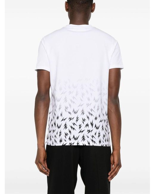 Karl Lagerfeld White Rubberised-logo T-shirt for men