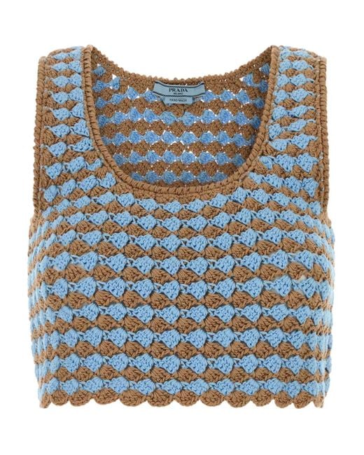 Prada Gehaakte Top in het Blue