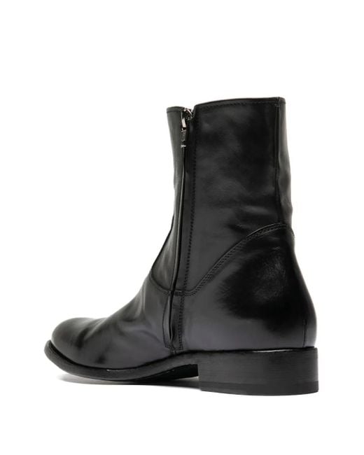 Officine Creative Black Paul Zip Leather Boots for men